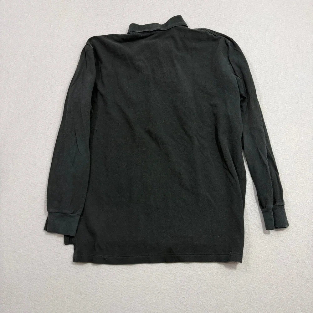Vintage Polo Ralph Lauren Shirt Men XXL Black Long Sleeve Pique 90s Preppy Rugby